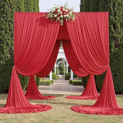 40×14ft Wrinkle Free Red Backdrop Curtain - Image 7
