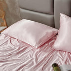 Pink Satin Pillowcase Queen Size Set of 2 for Hair and Skin,Pink Silk Pillowcase Breathable Pillowcase with Envelope Closure