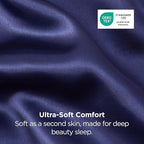 Bedsure Satin Pillowcases, Similar to Silk Pillow Cases Queen Size Set of 2, Pillow Case for Sleeping Women with Envelope Closure, Gifts for Women Men, Navy, 20x30 Inches, 2pcs