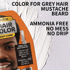 Edbe Hair Color Easy Comb Dark Brown (4 Pack) - Grey Hair Mustache and Beard Coloring for Men with One Application Kit