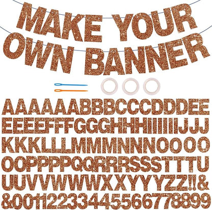 BEISHIDA Glitter Brown 116 PCS A-Z DIY Letter Custom Banner Party Decor | 111 by Beishida