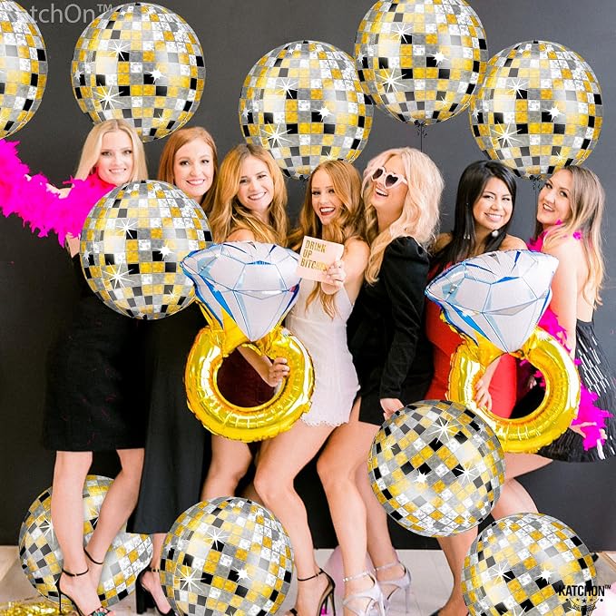KatchOn Disco Ball Balloons 22 Inch, 360 Degree 4D Sphere Disco Balloon - Image 3