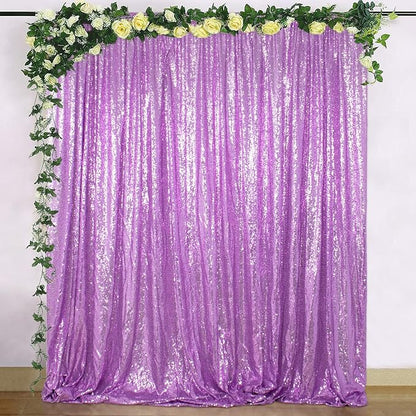 ShinyBeauty Sequin Curtain Lavender 4FTx8FT Sequin Photo Backdrop Light Purple by ShinyBeauty