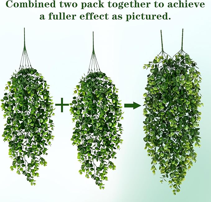 8Pcs Fake Hanging Plants 2.7FT Fake Plants Fake Vines Greenery | UV Resistant - Image 5