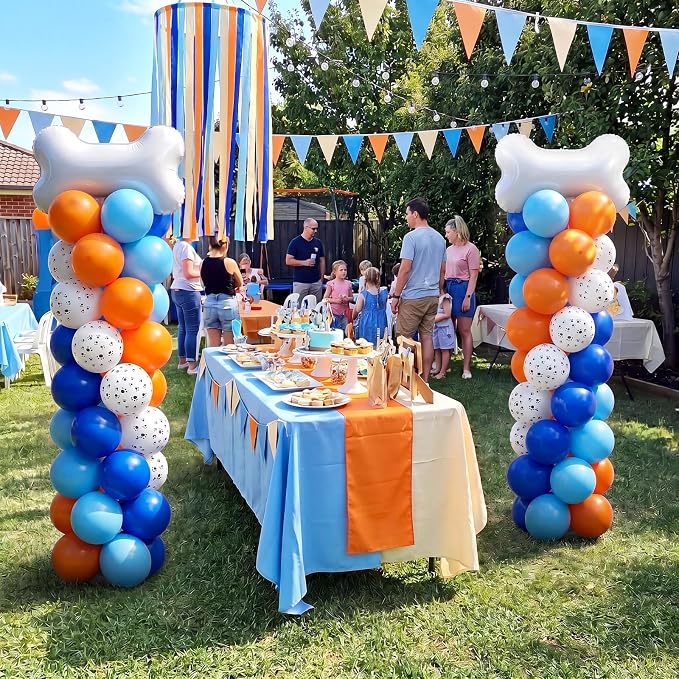 Jenaai 2 Set 163 Pcs Blue Dog Birthday Party Balloon Column Stand Kit | Dog - Image 6