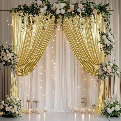 Outpain Thick 40 ft x 10 ft Gold Sequin Backdrop Curtain - Image 6