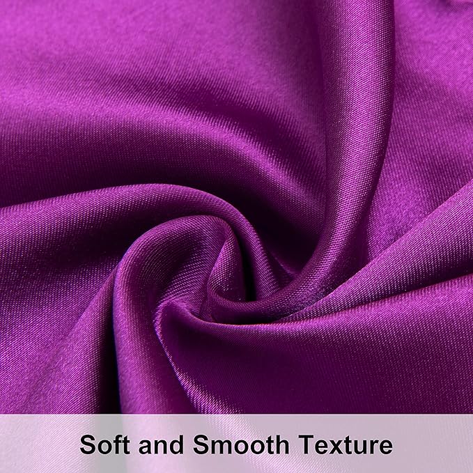 NTBAY Satin Body Pillowcase for Hair and Skin, Luxurious and Silky Pillow case with Envelope Closure, 20x54 Inches, Purple