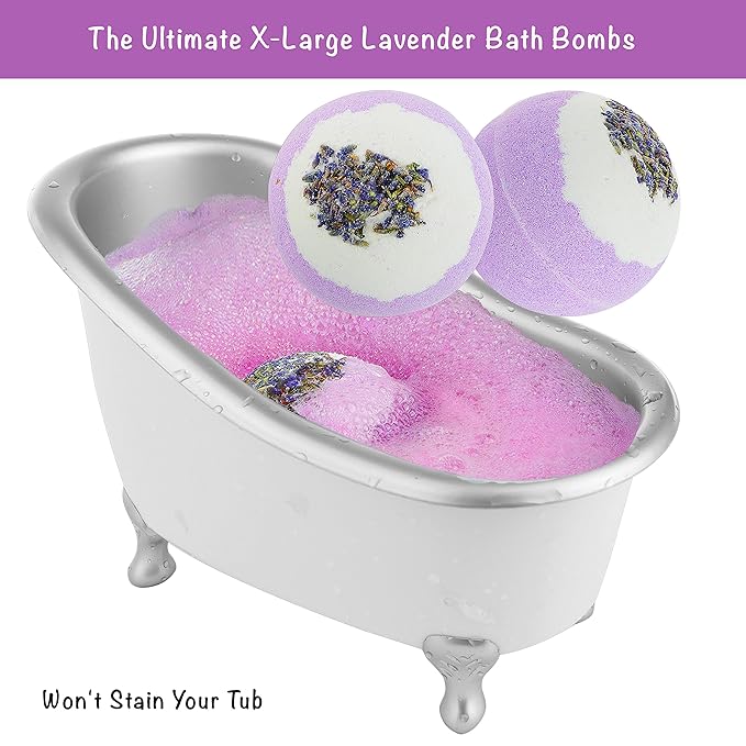 Christmas Gift Baskets for Women Bath Gift Set for Women, Bath and Body Spa Set Lavender and Jasmine with Large Bath Bombs, Salts, Shower Gel, Body Butter Lotion, Bath Oil, Bubble Bath, Loofah & More