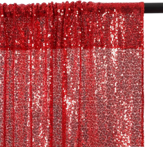 Poise3EHome Red Sequin Backdrop, 20Ft x 10Ft Glitter Photography Background - Image 8