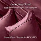 California Design Den Standard Queen Size Pillowcase Set - 400 Thread Count, 100% Cotton Sateen, Set of 2 Pillow Covers, Soft and Breathable - Burgundy Red