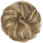 FESHFEN Messy Bun Hair Piece - Large Elastic Wavy Curly Hair Bun Scrunchies Ponytail Extensions Synthetic Chignon Hairpieces for Women, Sand 1.94oz