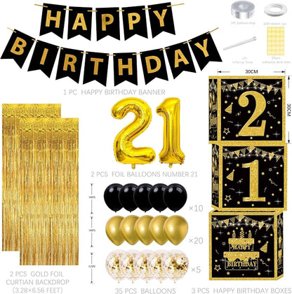 Gold 21st birthday decorations for him Men - Image 2