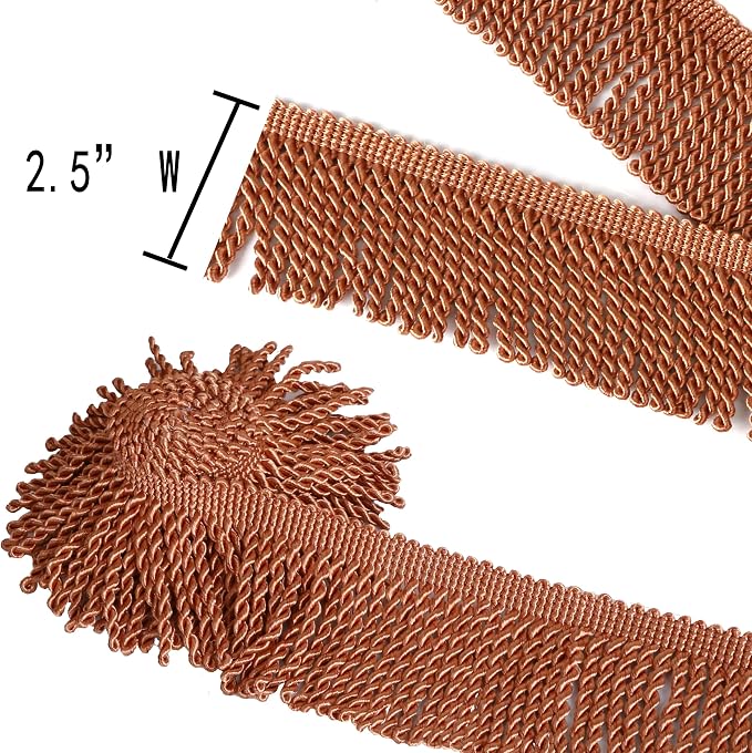 BEL AVENIR Bullion Fringe Trim Curtain Fringes 5 Yard x 2.5 Inches Sewing | - Image 3