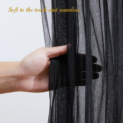 10x8ft Black Tulle Backdrop Curtain - Image 6
