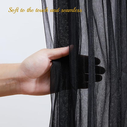 20x10ft Black Tulle Backdrop Curtain - Image 6