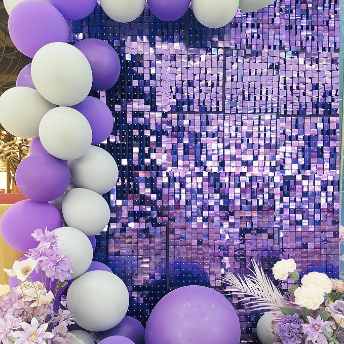 4x6 FT Purple Shimmer Wall Backdrop, Glitter Bling Photo Backdrop - Image 4