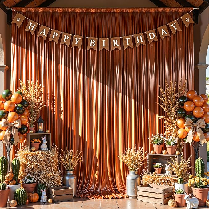 20x10ft Terracotta Glitter Backdrop Curtain - Image 7
