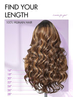 LUVME HAIR 7x6 HD Lace All-Day Comfort Wig 200% Density Hair PartingMax Lace Wigs Highlight Color Loose Body Wave Lace Front Wigs Human Hair Pre Cut Plucked Lace Frontal Glueless 16 Inches Mix Brown