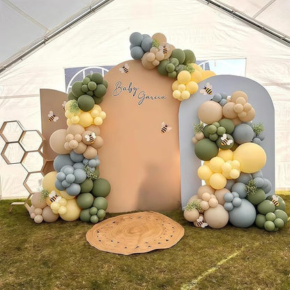 Blue and Green Balloons Sage Green Dusty Blue Yellow White Sand Balloons | - Image 3