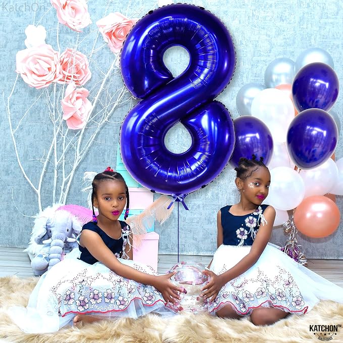 KatchOn Navy Blue Number 8 Balloon 40 Inch, 8th Birthday Decorations Boy | - Image 6