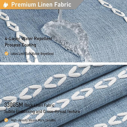 54x78 Boho Farmhouse Linen Heavy Duty Cloth Shower Curtain Set, 330GSM Linen - Image 4