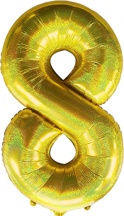 Jonhamwelbor 40 Inch Laser Gold Number 8 Balloon Foil Mylar | Giant Balloon by Jonhamwelbor
