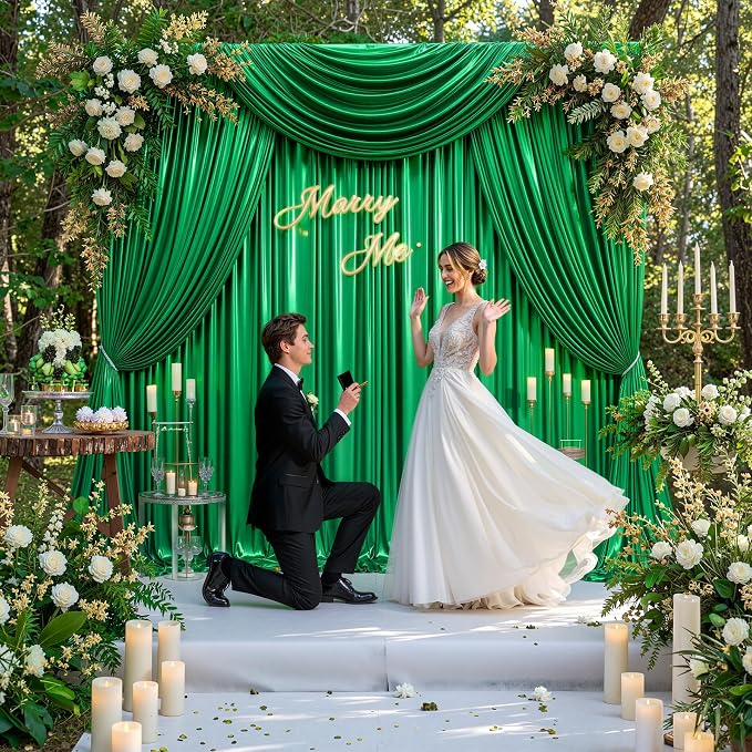 20x10FT Green Sequin Backdrop Curtain - Image 2