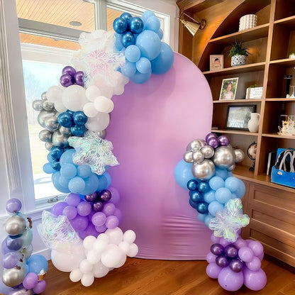 Snowflake Balloons, Pastel Blue Metallic Purple Silver Balloon - Image 4