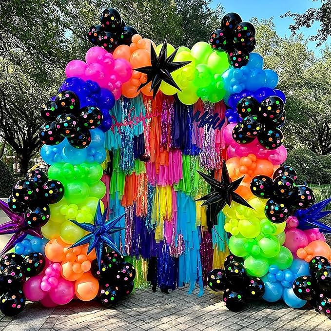 175Pcs Neon Balloons Arch Garland Kit, Glow in the Dark Balloons - Image 3