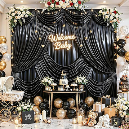 40x10ft Black Glitter Backdrop Curtain - Image 6