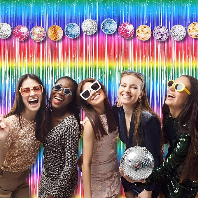 BRAVESHINE Colorful Streamers Fringe Backdrop 80s 90s Party Decorations | 2 - Image 5