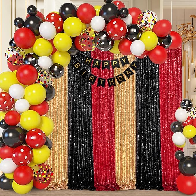 Black Sequin Backdrop Curtains, 2 Panels 4FTx8FT Black Curtain Backdrop Glitter - Image 7