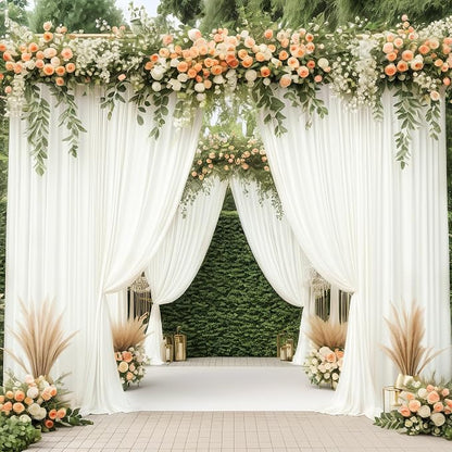 Asee'm Ivory Backdrop Curtains Drapes - Image 4