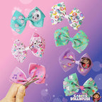 Gabby's Dollhouse Hair Bows - Hair Accessories Gift Set - 7 Pcs 4 Inch Bundle for Girls Different Character on each Hair Clip Kids Bow - Alligator Clip - Ages 3 +