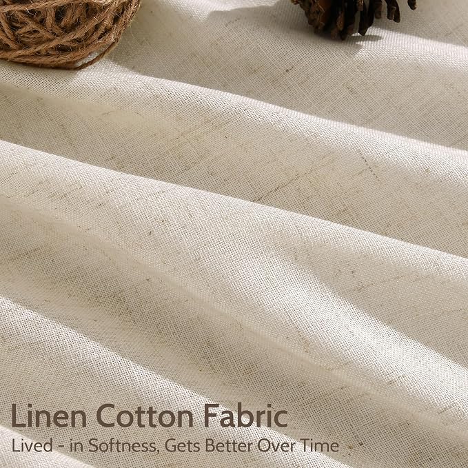 Linen Curtains for Living Room 102 Inches Long Modern Farmhouse Decor Light - Image 4