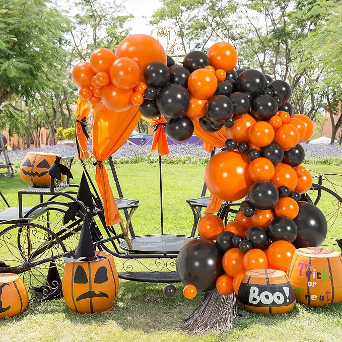 110pcs Orange and Black Balloons Garland Arch Kit, 18/12/10/5 Inch Balloons | - Image 4