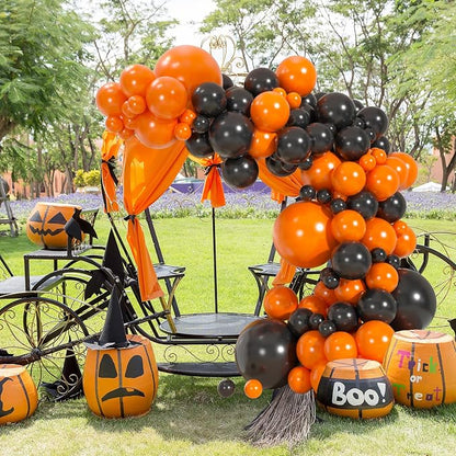 110pcs Orange and Black Balloons Garland Arch Kit, 18/12/10/5 Inch Balloons | - Image 4