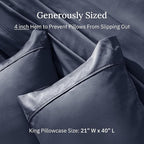 California Design Den King Size Pillowcase Set - 400 Thread Count, 100% Cotton Sateen, Set of 2 Pillow Covers, Soft and Breathable - Indigo Dusty Blue