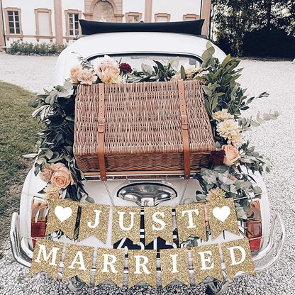 Pre-Strung Just Married Banner - Image 4