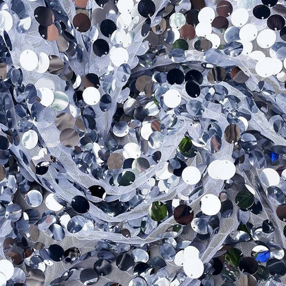 9FTx10FT Silver Sequin Backdrop 1 Panel, 18MM Large Payette Sequins Backdrop - Image 6