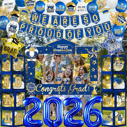 Blue and Gold Graduation Decorations 2026 - Image 7