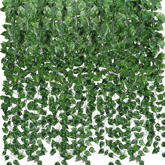 CEWOR 36 Pack 252ft Artificial Ivy Greenery Garland, Fake Vines Hanging Plants by CEWOR