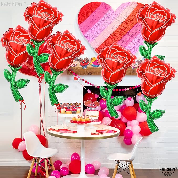 KatchOn, Giant Red Rose Balloons - Image 8