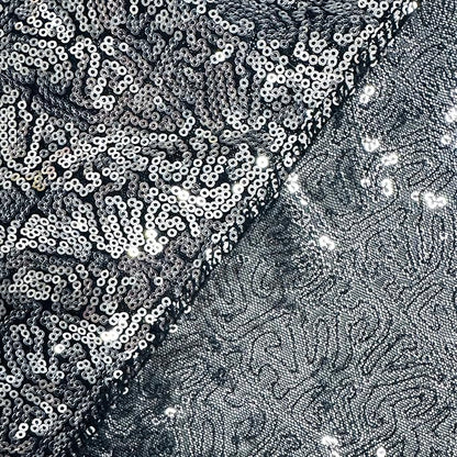 Sugargirl Black Silver Sequin Backdrop Curtain 6 Panels 2FTx8FT Glitter Black - Image 8