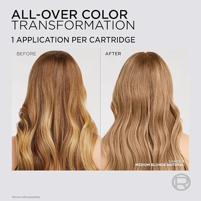 L'Oreal Paris Colorsonic Permanent Hair Dye Cartridge, Hair Color for Root Touch Up, Gray Coverage or All Over Color in just 5 Minutes, 8 Medium Natural Blonde (Coloring Device Sold Separately)