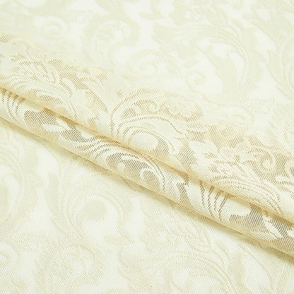 Bujasso Ivory Sheer Lace Curtains 54 inch Farmhouse Short Curtain Panels - Image 2