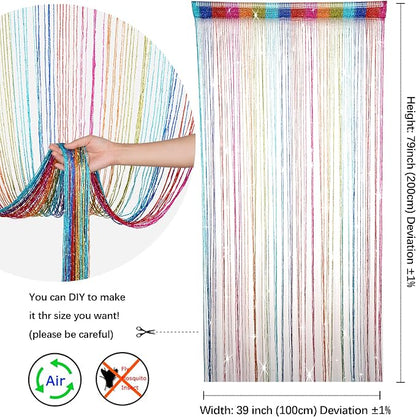 Hysenm 2 Pack 39 x 79 Inch Beaded Curtain String Door Curtains, Hippie Room - Image 3