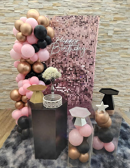 Pink Shimmer Wall Backdrop, 24 Panels, 6x4 Ft Photo Backdrop | wedding backdrop - Image 2