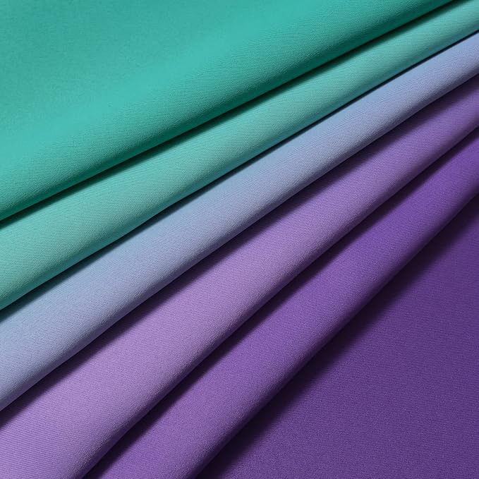 Yakamok Teal and Purple Blackout Curtains, Ombre Full Room Darkening Window - Image 6