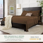 Queen Pillowcases by Pure Bamboo, Genuine 100% Organic Viscose Derived from Bamboo, Luxuriously Soft & Cooling, Double Stitching, Envelope Closure (2 Queen Pillowcases, Coconut Husk)